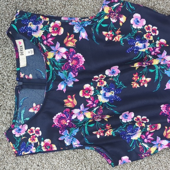 Dark Blue / Purple Floral Dress - Picture 2 of 6